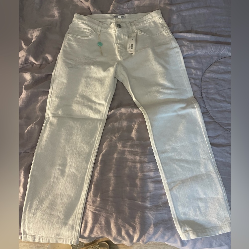 L'Autre Chose White Cotton Mid Waist
Cropped Denim Women's Jeans